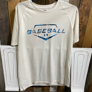 Under Armour Cream Short Sleeve Baseball Tee